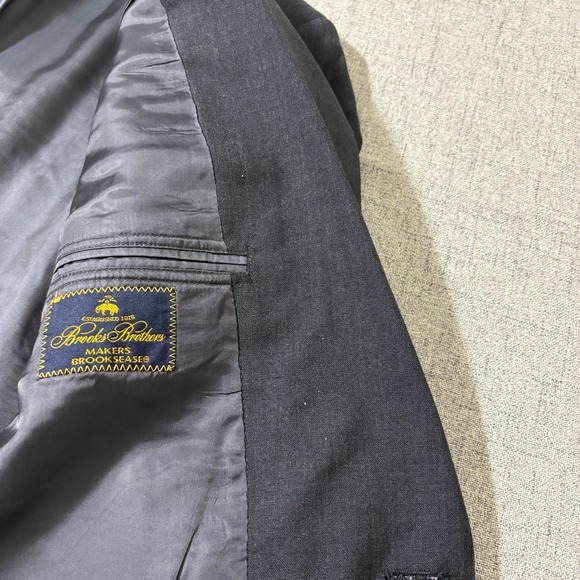 Brooks Brothers Mens Dark Gray Wool Suit 40R* Jacket Pants Business Formal *Flaw - Picture 7 of 14
